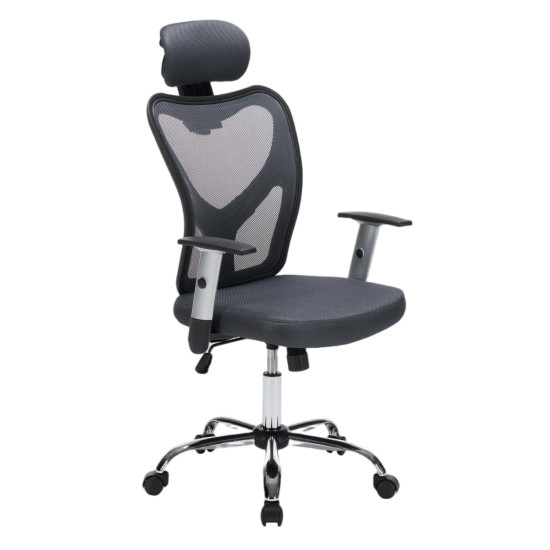 Καρεκλα γραφειου cuore hm1207.02 μαυροσ σκελετοσ-γκρι mesh 63x61x125υεκ **