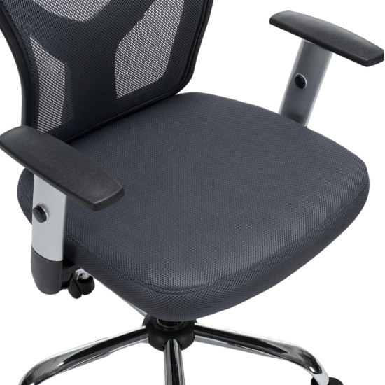 Καρεκλα γραφειου cuore hm1207.02 μαυροσ σκελετοσ-γκρι mesh 63x61x125υεκ **