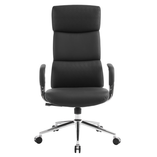Καρεκλα γραφειου meite hm18353.01 μαυρο pu δερμα--βαση χρωμιου 66x71x127υεκ **