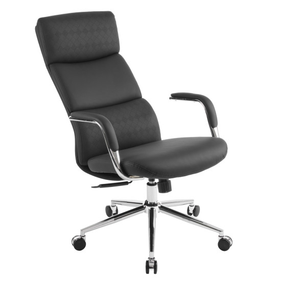 Καρεκλα γραφειου meite hm18353.01 μαυρο pu δερμα--βαση χρωμιου 66x71x127υεκ **