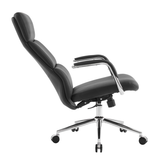 Καρεκλα γραφειου meite hm18353.01 μαυρο pu δερμα--βαση χρωμιου 66x71x127υεκ **