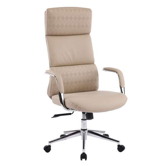 Καρεκλα γραφειου meite hm18353.02 μπεζ pu δερμα--βαση χρωμιου 66x71x127υεκ ** Καρεκλα γραφειου meite hm18353.02 μπεζ pu δερμα--βαση χρωμιου 66x71x127υεκ **