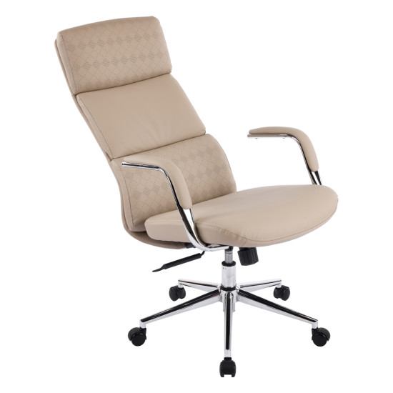 Καρεκλα γραφειου meite hm18353.02 μπεζ pu δερμα--βαση χρωμιου 66x71x127υεκ ** Καρεκλα γραφειου meite hm18353.02 μπεζ pu δερμα--βαση χρωμιου 66x71x127υεκ **