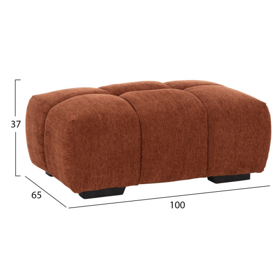 Ταμπουρε υποποδιο coven hm3342.02 κεραμιδι υφασμα 100x65x37υεκ. **