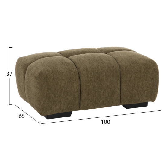 Ταμπουρε υποποδιο coven hm3342.04 πρασινο υφασμα 100x65x37υεκ. **