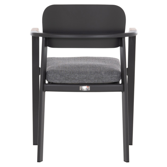 Πολυθρονα τραπεζαριασ elara hm6414.01 γκρι αλουμινιο-olefin--ξυλο teak 56x62x78υεκ. **