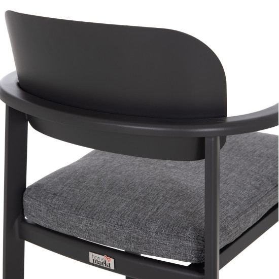 Πολυθρονα τραπεζαριασ elara hm6414.01 γκρι αλουμινιο-olefin--ξυλο teak 56x62x78υεκ. **