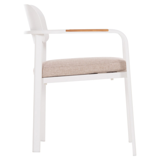 Πολυθρονα τραπεζαριασ elara hm6414.02 λευκο αλουμινιο-μπεζ olefin--teak 56x62x78υεκ ** Πολυθρονα τραπεζαριασ elara hm6414.02 λευκο αλουμινιο-μπεζ olefin--teak 56x62x78υεκ **