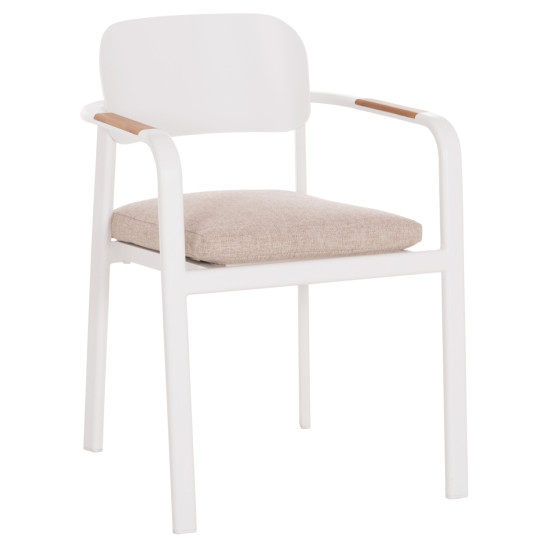 Πολυθρονα τραπεζαριασ elara hm6414.02 λευκο αλουμινιο-μπεζ olefin--teak 56x62x78υεκ ** Πολυθρονα τραπεζαριασ elara hm6414.02 λευκο αλουμινιο-μπεζ olefin--teak 56x62x78υεκ **