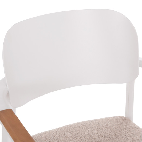 Πολυθρονα τραπεζαριασ elara hm6414.02 λευκο αλουμινιο-μπεζ olefin--teak 56x62x78υεκ ** Πολυθρονα τραπεζαριασ elara hm6414.02 λευκο αλουμινιο-μπεζ olefin--teak 56x62x78υεκ **