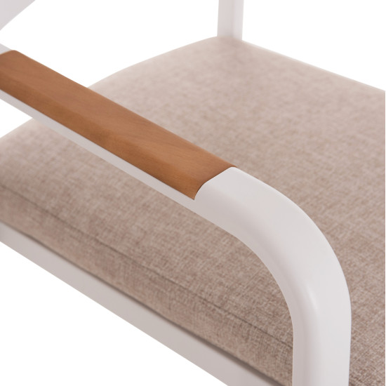 Πολυθρονα τραπεζαριασ elara hm6414.02 λευκο αλουμινιο-μπεζ olefin--teak 56x62x78υεκ ** Πολυθρονα τραπεζαριασ elara hm6414.02 λευκο αλουμινιο-μπεζ olefin--teak 56x62x78υεκ **