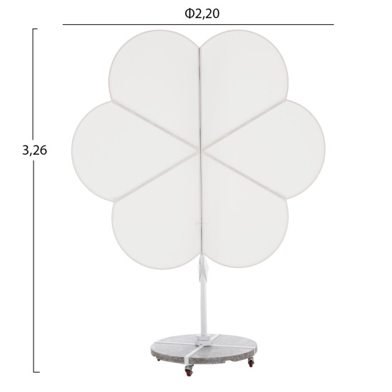 Ομπρελα με βαση σειρα cannopy (flower) hm21286.02 αλουμινιο-γρανιτησ-λευκο 2,38x2,2μ **