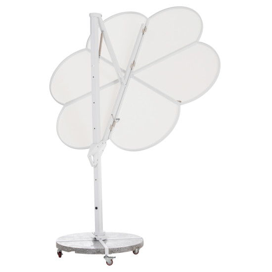 Ομπρελα με βαση σειρα cannopy (flower) hm21286.02 αλουμινιο-γρανιτησ-λευκο 2,38x2,2μ **