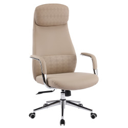 Καρεκλα γραφειου sonty hm18354.02 μπεζ pu δερμα--βαση χρωμιου 64x68x125υεκ **