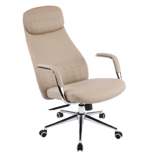 Καρεκλα γραφειου sonty hm18354.02 μπεζ pu δερμα--βαση χρωμιου 64x68x125υεκ ** Καρεκλα γραφειου sonty hm18354.02 μπεζ pu δερμα--βαση χρωμιου 64x68x125υεκ **