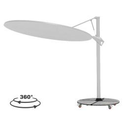 Ομπρελα με βαση σειρα cannopy hm21285.02 αλουμινιο & γρανιτησ-λευκο χρωμα φ2,2μ **
