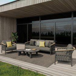 Σετ σαλονι 5τμχ stream hm6426.01 ανθρακι αλουμινιο-strap σχοινι-olefin **