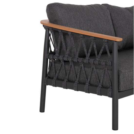 Σετ σαλονι 5τμχ stream hm6426.01 ανθρακι αλουμινιο-strap σχοινι-olefin **