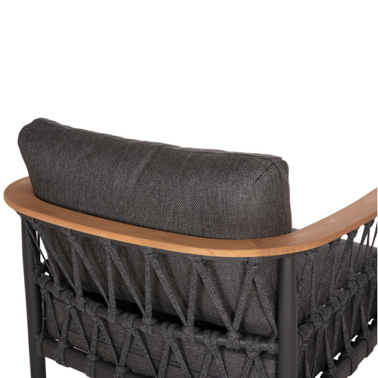 Σετ σαλονι 5τμχ stream hm6426.01 ανθρακι αλουμινιο-strap σχοινι-olefin **