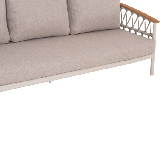 Σετ σαλονι 5τμχ stream hm6426.02 κρεμ αλουμινιο--μπεζ σχοινι & olefin **