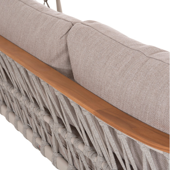 Σετ σαλονι 5τμχ stream hm6426.02 κρεμ αλουμινιο--μπεζ σχοινι & olefin **