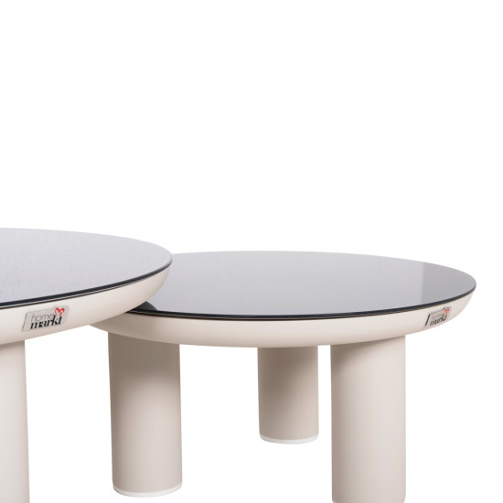 Σετ σαλονι 5τμχ stream hm6426.02 κρεμ αλουμινιο--μπεζ σχοινι & olefin **