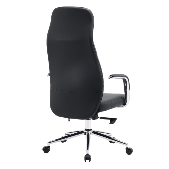 Καρεκλα γραφειου teeter hm18355.01 μαυρο pu δερμα--βαση χρωμιου 67x66x121υεκ **