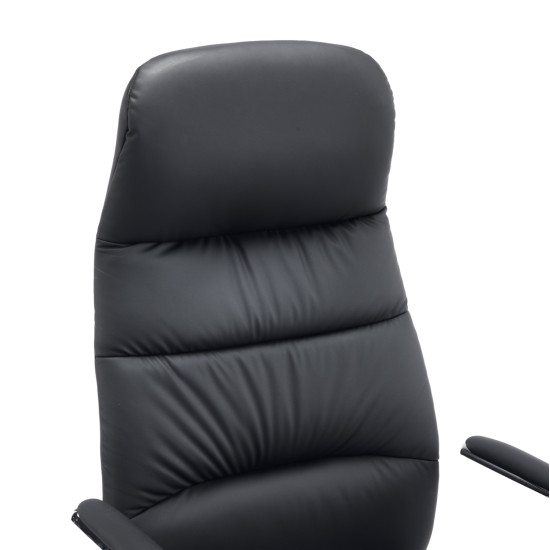 Καρεκλα γραφειου teeter hm18355.01 μαυρο pu δερμα--βαση χρωμιου 67x66x121υεκ **