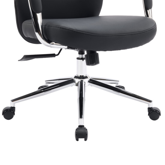 Καρεκλα γραφειου teeter hm18355.01 μαυρο pu δερμα--βαση χρωμιου 67x66x121υεκ **