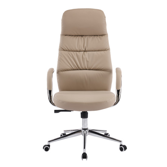 Καρεκλα γραφειου teeter hm18355.02 μπεζ pu δερμα--βαση χρωμιου 67x66x121υεκ **