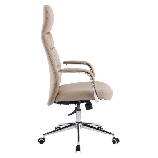 Καρεκλα γραφειου teeter hm18355.02 μπεζ pu δερμα--βαση χρωμιου 67x66x121υεκ **