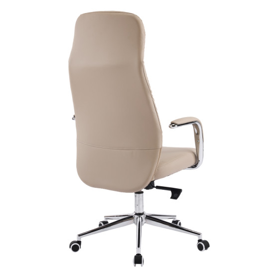 Καρεκλα γραφειου teeter hm18355.02 μπεζ pu δερμα--βαση χρωμιου 67x66x121υεκ **