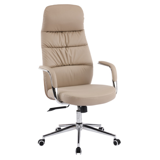 Καρεκλα γραφειου teeter hm18355.02 μπεζ pu δερμα--βαση χρωμιου 67x66x121υεκ **