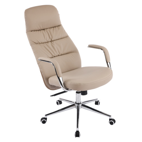 Καρεκλα γραφειου teeter hm18355.02 μπεζ pu δερμα--βαση χρωμιου 67x66x121υεκ **