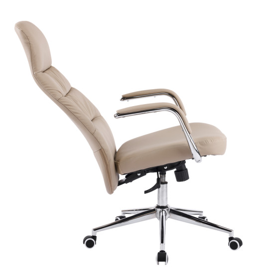 Καρεκλα γραφειου teeter hm18355.02 μπεζ pu δερμα--βαση χρωμιου 67x66x121υεκ **