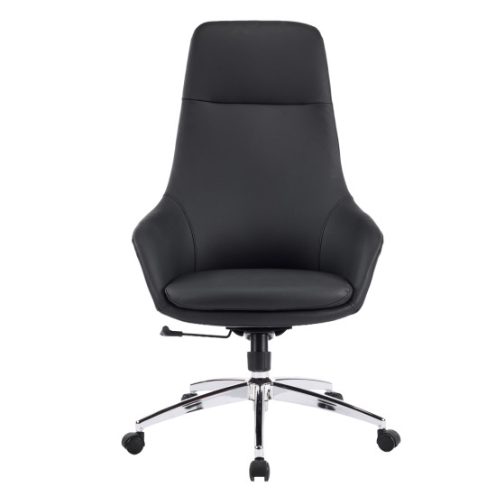 Καρεκλα γραφειου bekker hm18359.01 μαυρο pu δερμα--βαση χρωμιου 67x67x126υεκ **