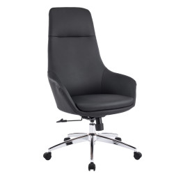 Καρεκλα γραφειου bekker hm18359.01 μαυρο pu δερμα--βαση χρωμιου 67x67x126υεκ **