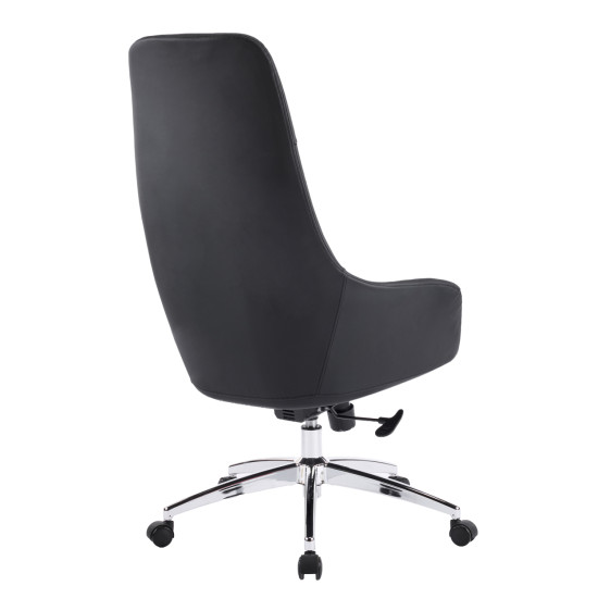 Καρεκλα γραφειου bekker hm18359.01 μαυρο pu δερμα--βαση χρωμιου 67x67x126υεκ **