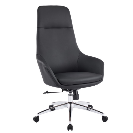 Καρεκλα γραφειου bekker hm18359.01 μαυρο pu δερμα--βαση χρωμιου 67x67x126υεκ **