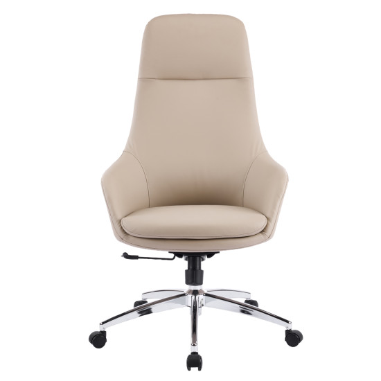 Καρεκλα γραφειου bekker hm18359.02 μπεζ pu δερμα--βαση χρωμιου 67x67x126υεκ ** Καρεκλα γραφειου bekker hm18359.02 μπεζ pu δερμα--βαση χρωμιου 67x67x126υεκ **