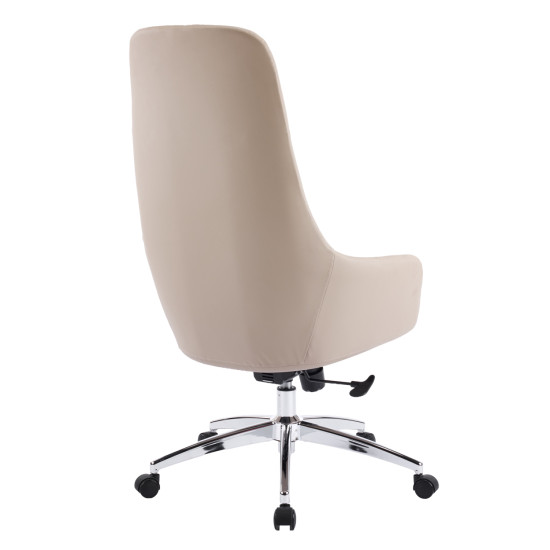 Καρεκλα γραφειου bekker hm18359.02 μπεζ pu δερμα--βαση χρωμιου 67x67x126υεκ ** Καρεκλα γραφειου bekker hm18359.02 μπεζ pu δερμα--βαση χρωμιου 67x67x126υεκ **