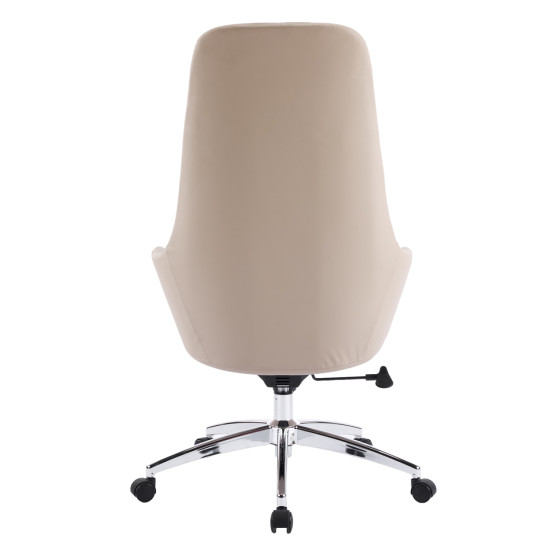 Καρεκλα γραφειου bekker hm18359.02 μπεζ pu δερμα--βαση χρωμιου 67x67x126υεκ ** Καρεκλα γραφειου bekker hm18359.02 μπεζ pu δερμα--βαση χρωμιου 67x67x126υεκ **