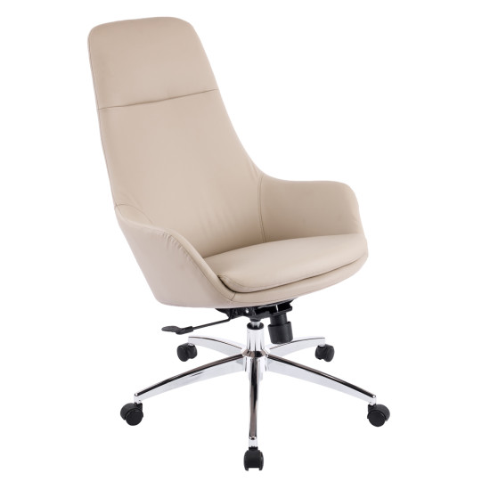 Καρεκλα γραφειου bekker hm18359.02 μπεζ pu δερμα--βαση χρωμιου 67x67x126υεκ ** Καρεκλα γραφειου bekker hm18359.02 μπεζ pu δερμα--βαση χρωμιου 67x67x126υεκ **