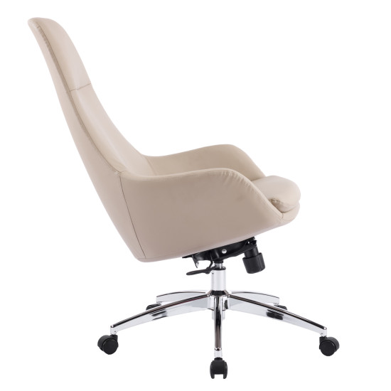 Καρεκλα γραφειου bekker hm18359.02 μπεζ pu δερμα--βαση χρωμιου 67x67x126υεκ ** Καρεκλα γραφειου bekker hm18359.02 μπεζ pu δερμα--βαση χρωμιου 67x67x126υεκ **