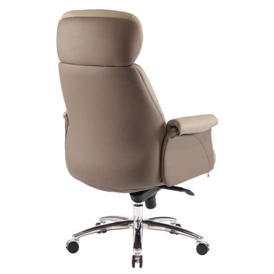 Καρεκλα γραφειου tomlin hm18358.02 μπεζ-καφε pu δερμα--βαση χρωμιου 72x74x128υεκ **