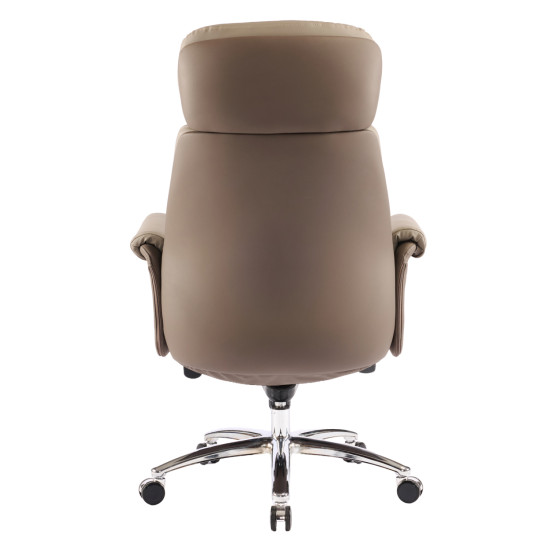 Καρεκλα γραφειου tomlin hm18358.02 μπεζ-καφε pu δερμα--βαση χρωμιου 72x74x128υεκ **