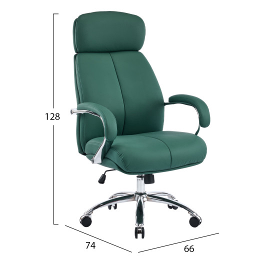 Καρεκλα γραφειου toren hm18357.07 πρασινο pu δερμα--βαση χρωμιου 66x74x128υεκ **