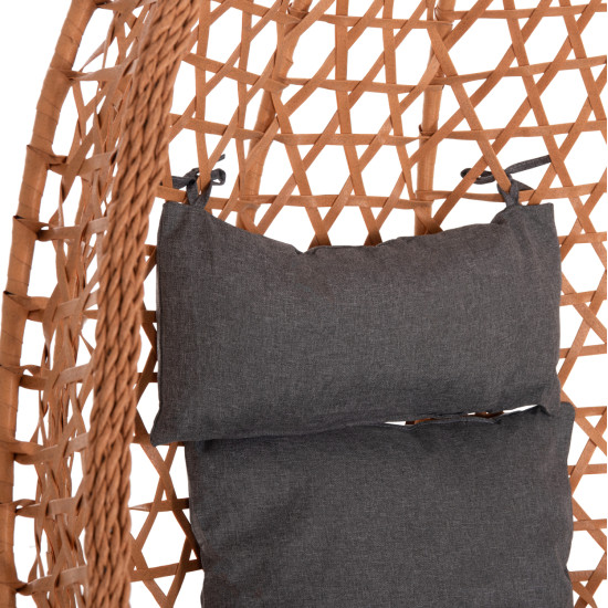 Κρεμαστη φωλια nesta hm6468.05 μαυρο μεταλλο--καφε p.e.rattan 100x100x190υεκ. **