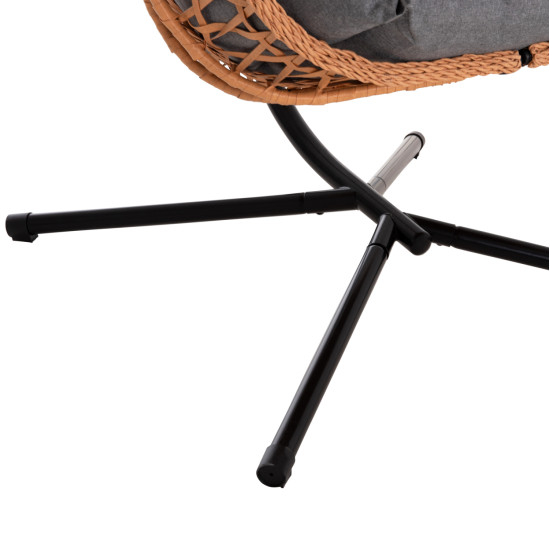 Κρεμαστη φωλια nesta hm6468.05 μαυρο μεταλλο--καφε p.e.rattan 100x100x190υεκ. **