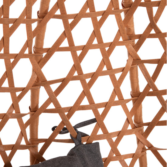 Κρεμαστη φωλια nesta hm6468.05 μαυρο μεταλλο--καφε p.e.rattan 100x100x190υεκ. **